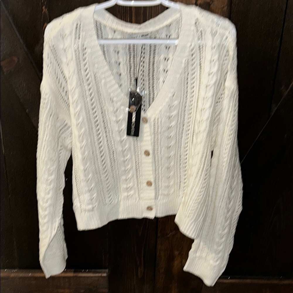 Women's Cream Cable Knit Sweater